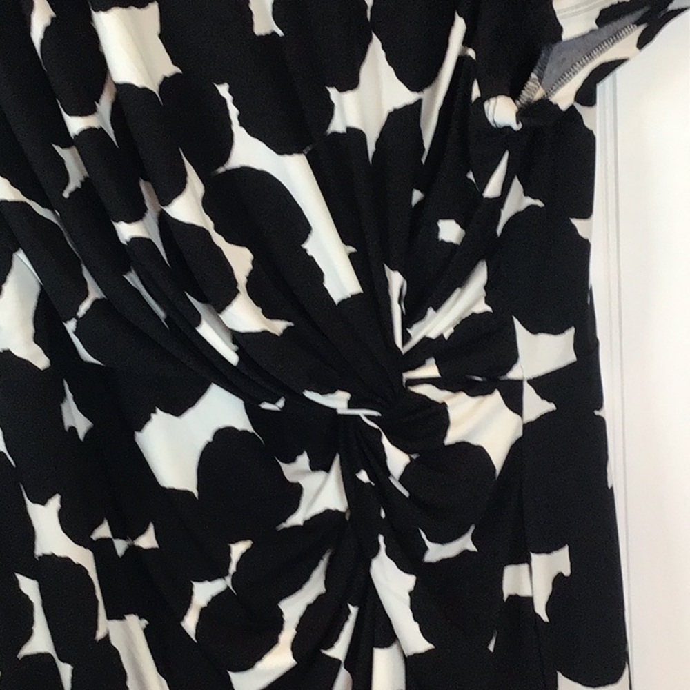 💖 Ellen Tracy | Black/White Twist Front Jersey Dress Size XL - Picture 8 of 12